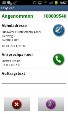 Funkwerk eurotelematik präsentiert neue Android App auf der transport logistic 2013. Bild: Funkwerk Funkwerk eurotelematik präsentiert neue Android App auf der transport logistic 2013. Bild: Funkwerk