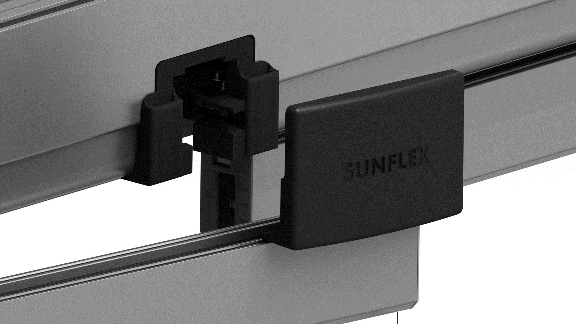SF25 mit Auslass ohne Führungsarm   Quelle SUNFLEX Aluminiumsysteme GmbH
