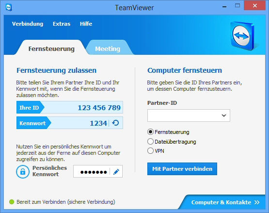 Screenshot TeamViewer (www.teamviewer.com) Screenshot TeamViewer (www.teamviewer.com)