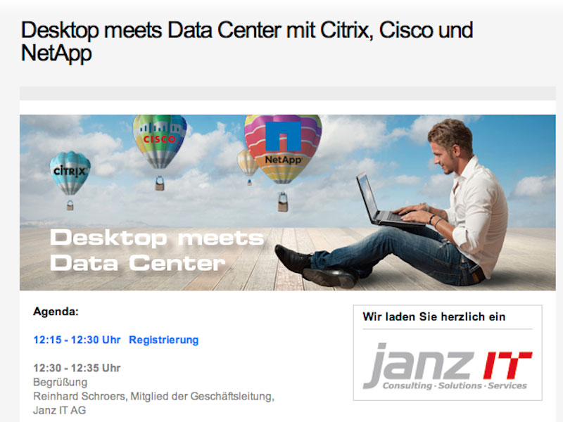 Janz IT AG organisiert „Desktop meets Datacenter“ Janz IT AG organisiert „Desktop meets Datacenter“