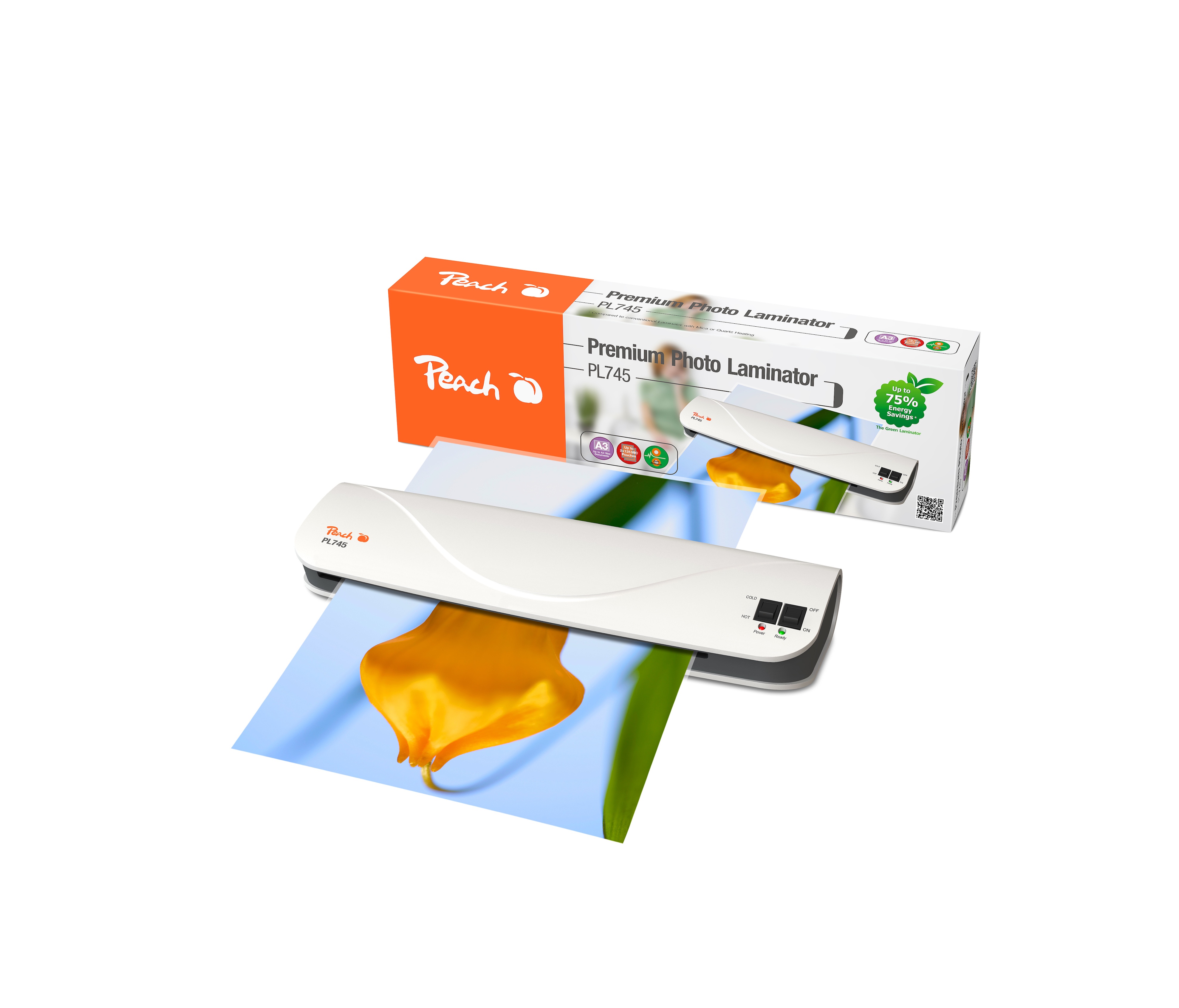 Die neuen Peach Laminiergeräte bieten eine Stromersparnis von bis zu 70 Prozent.