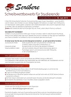 Scribere! Schreibwettbewerb für Studierende Scribere! Schreibwettbewerb für Studierende