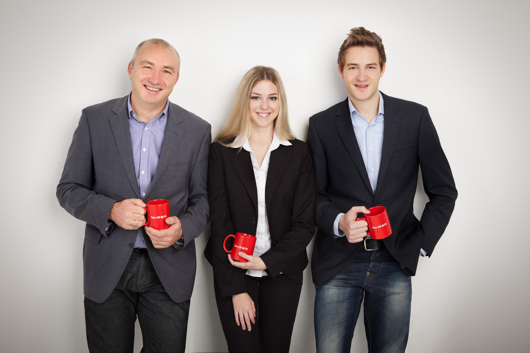 Mitarbeiter von Take Off PR: Martin Bredl, Stefanie Kargel, Samuel Bredl