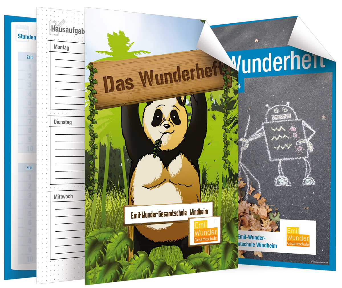 Mit dem inHeft können sich Schulen ein individuelles Hausaufgabenheft aus über 60 Seitenvorlagen und