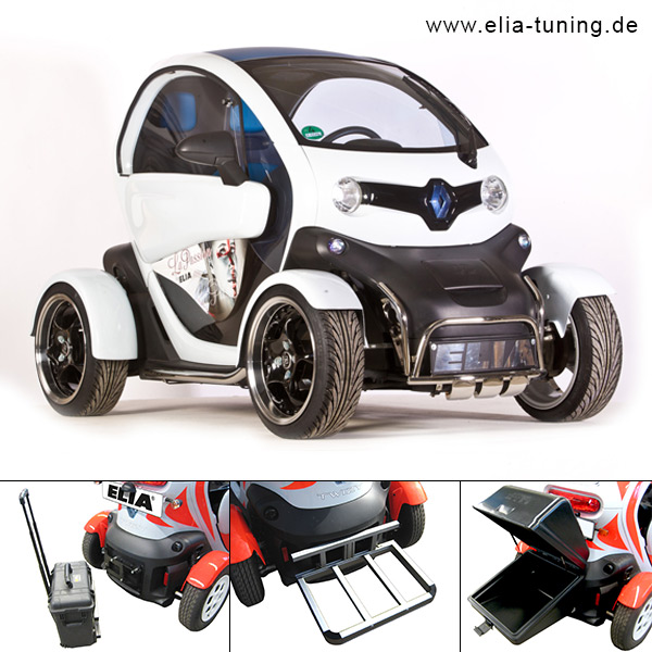 Mehr Stauraum für den Renault Twizy gibt es mit dem Zubehör der ELIA AG. Mehr Stauraum für den Renault Twizy gibt es mit dem Zubehör der ELIA AG.