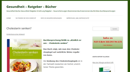 Cholesterin senken, Gesundheit-Ratgeber-Bücher Cholesterin senken, Gesundheit-Ratgeber-Bücher