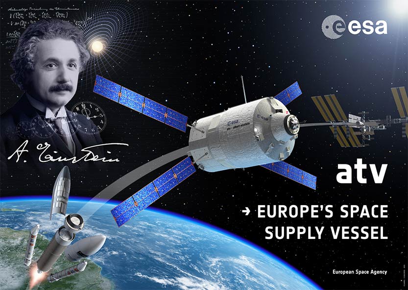Im Weltraumfrachter ATV-4 ‘Albert Einstein’ wird das SPECTRALIS OCT zur Raumstation ISS transportier Im Weltraumfrachter ATV-4 ‘Albert Einstein’ wird das SPECTRALIS OCT zur Raumstation ISS transportier