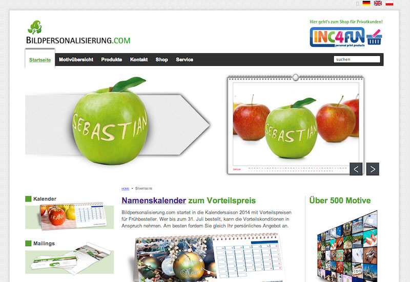 Bildpersonalisierung.com relauncht Website Bildpersonalisierung.com relauncht Website