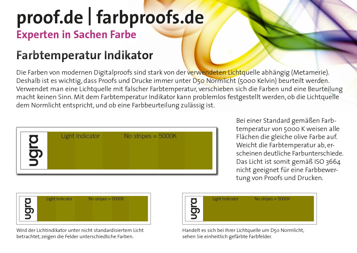 Die Proof.de Metameriekarte - Farbtemperatur Indikator Die Proof.de Metameriekarte - Farbtemperatur Indikator