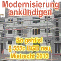 Modernisierung ankuendigen - Neues Mietrecht 2013 - So geht's  - Vermietershop.de