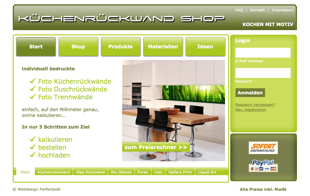 Der Küchenrückwand Shop im Internet