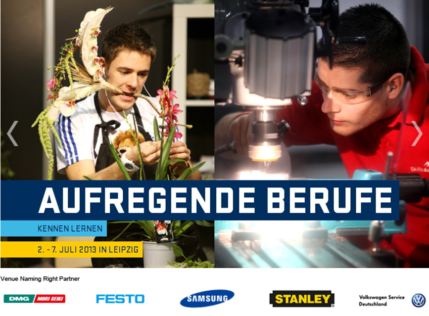 Stanley Black & Decker ist einer der Haupt-Sponsoren der WorldSkills 2013 und in Leipzig mit den Mar