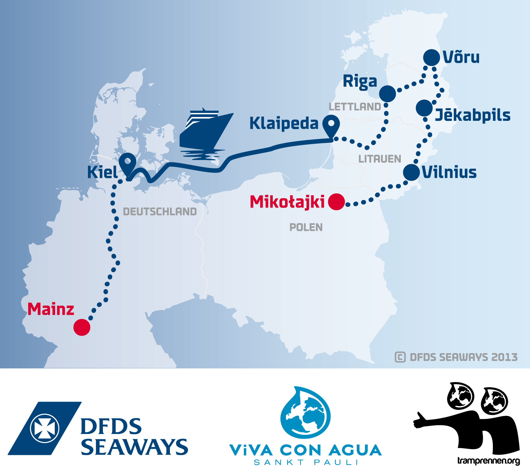 Die Route: DFDS Seaways sucht eigenes Team für Tramprennen 2013