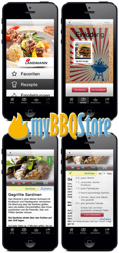 Die neue Grill-App von Landmann findet man auch bei myBBQStore24.de Die neue Grill-App von Landmann findet man auch bei myBBQStore24.de