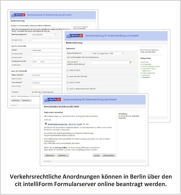 cit intelliForm unterstützt Stadt Berlin bei verkehrsrechtlichen Anordnungen cit intelliForm unterstützt Stadt Berlin bei verkehrsrechtlichen Anordnungen