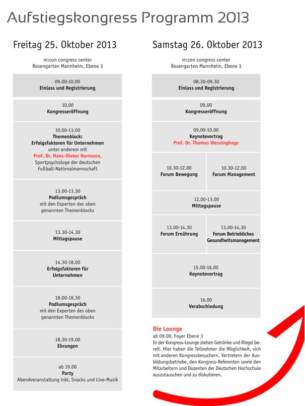 Aufstiegskongress: Spannende Vorträge – abwechslungsreiches Rahmenprogramm Aufstiegskongress: Spannende Vorträge – abwechslungsreiches Rahmenprogramm