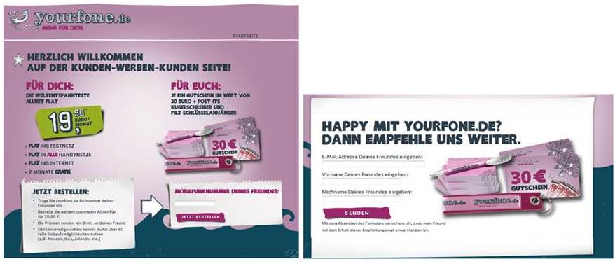Freunde werben und 30,00 Euro Gutschein plus Yourfone-Kit sichern
