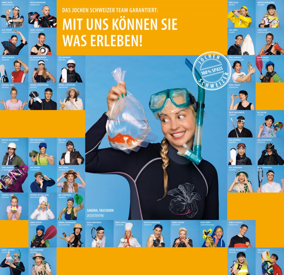 Jochen Schweizer Instore-Kampagne 2013, Motiv Erleber Sandra Jochen Schweizer Instore-Kampagne 2013, Motiv Erleber Sandra
