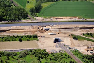 Großbaustelle Kanalüberführung bei Elbeu Großbaustelle Kanalüberführung bei Elbeu