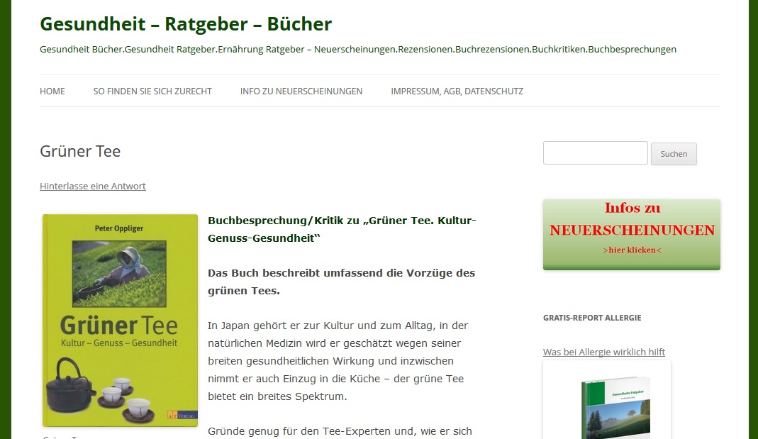 gesundheit-ratgeber-buecher.de, Grüner Tee gesundheit-ratgeber-buecher.de, Grüner Tee