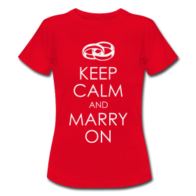 Das angesagte Shirt zum Junggesellen- / Junggesellinnenabschied - KEEP CALM AND MARRY ON Das angesagte Shirt zum Junggesellen- / Junggesellinnenabschied - KEEP CALM AND MARRY ON