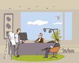 Illustration aus dem Booklet ‚Mein Papa arbeitet in der IT-und Telekommunikationsbranche’ von Aastra