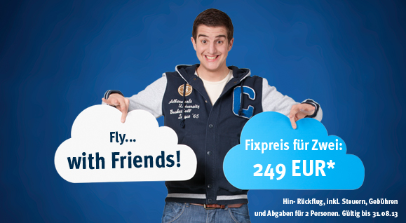 Weitere Informationen und Buchung: www.flyintersky.com/flywithfriends