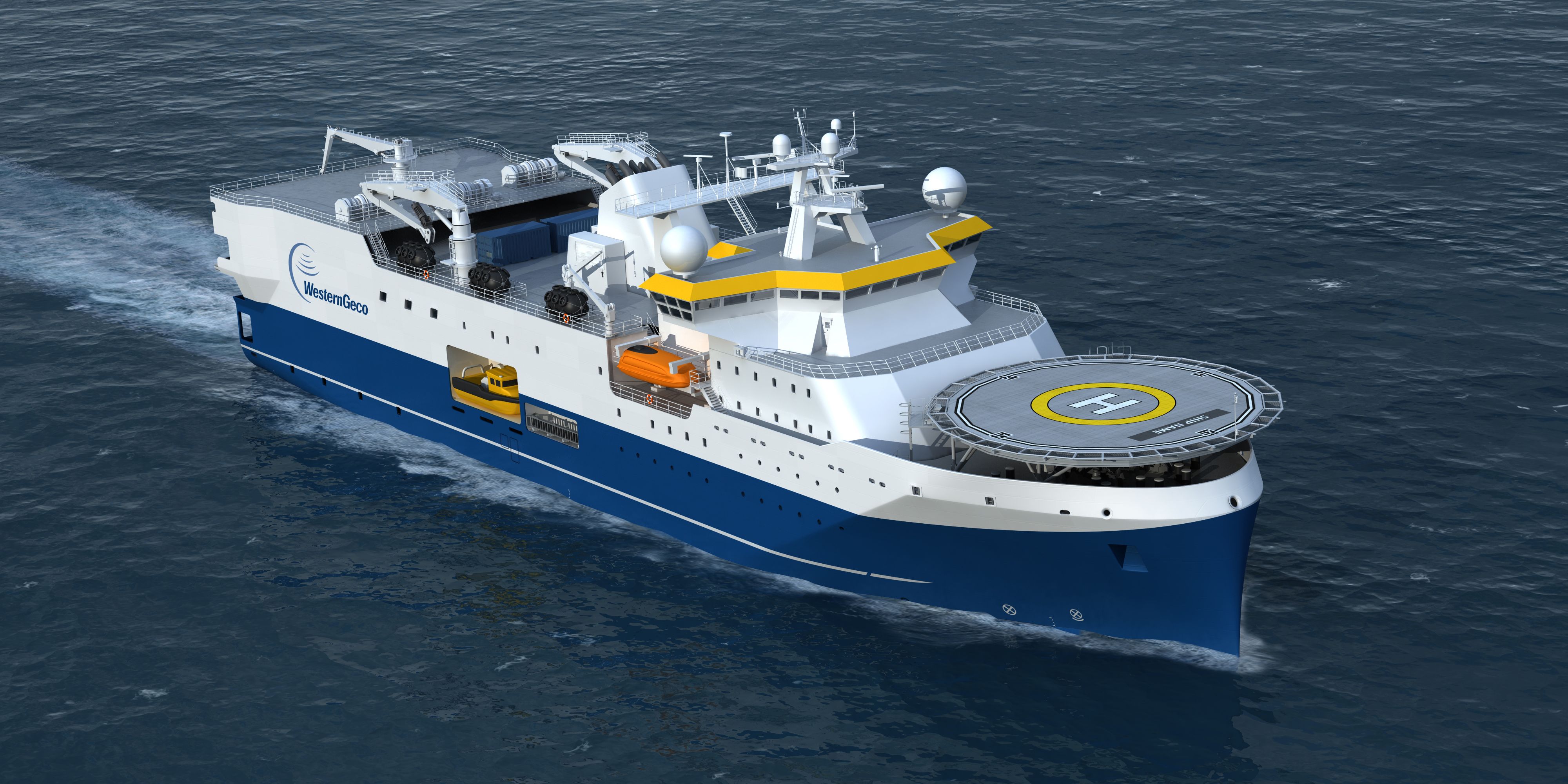 Modell eines Seismik-Schiffes von Western Geco, das von der FSG gebaut wird. Foto: FSG Modell eines Seismik-Schiffes von Western Geco, das von der FSG gebaut wird. Foto: FSG