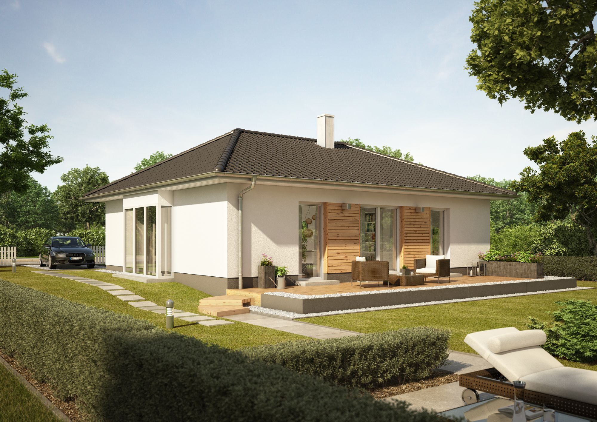 Der 80 Quadratmeter große Bungalow ist dank intelligenter Planung ein kleines Raumwunder. Der 80 Quadratmeter große Bungalow ist dank intelligenter Planung ein kleines Raumwunder.