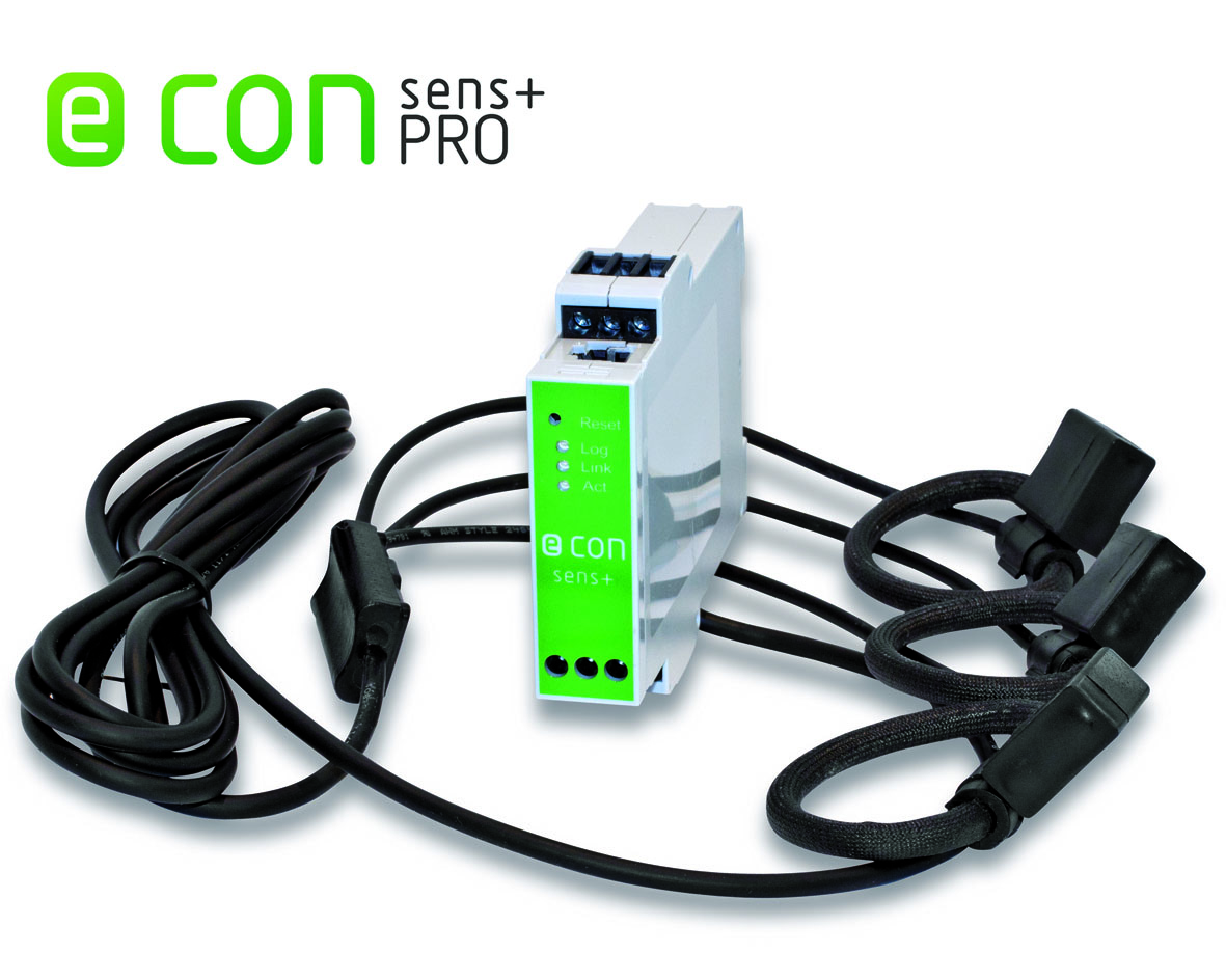 Stromsensor econ sens+ pro mit Funktionen zurÜberwachung der Netzqualität Stromsensor econ sens+ pro mit Funktionen zurÜberwachung der Netzqualität