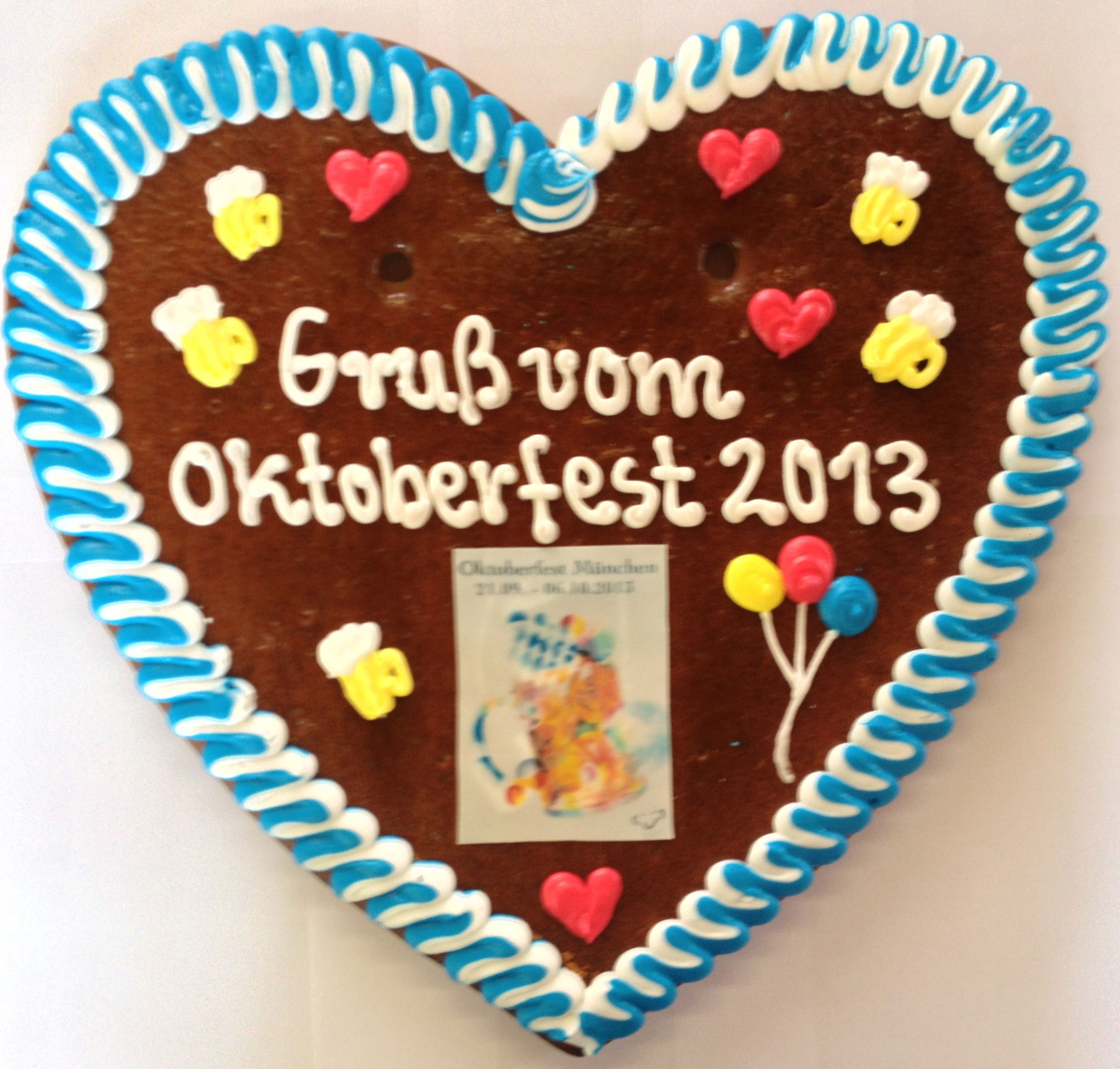 Lebkuchenherz mit offiziellem Oktoberfestlogo 2013