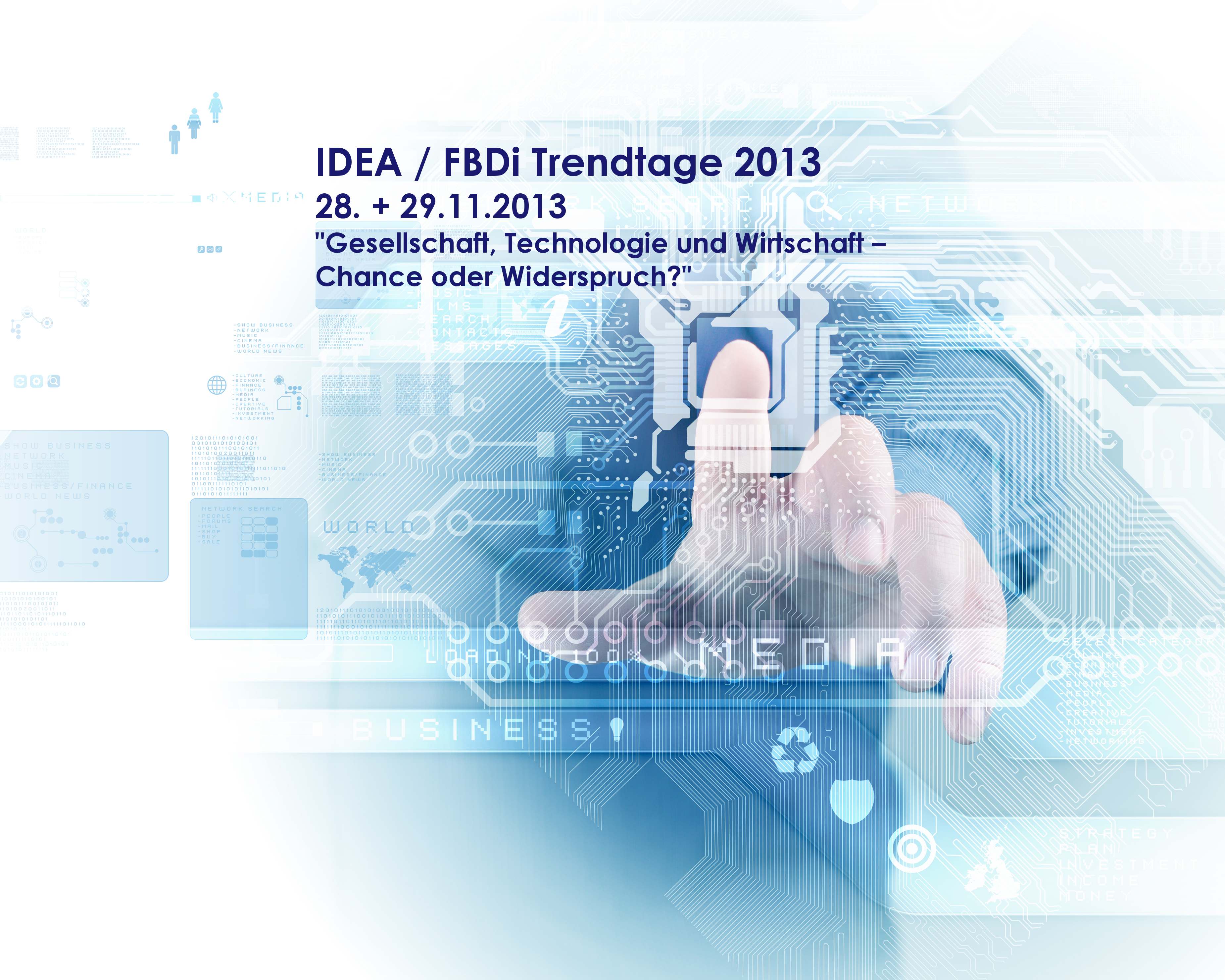 Auf den IDEA / FBDi Trendtagen spricht Prof. Dr. Bolz zum Phänomen Big Data. Auf den IDEA / FBDi Trendtagen spricht Prof. Dr. Bolz zum Phänomen Big Data.