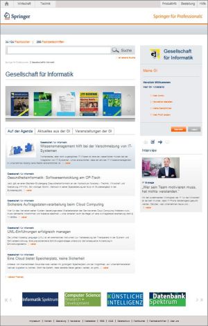 Abb.: Screenshot Customized-Version Springer für Professionals für GI Abb.: Screenshot Customized-Version Springer für Professionals für GI