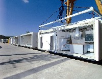 Massivhausmodul für den Transport vorbereitet Massivhausmodul für den Transport vorbereitet