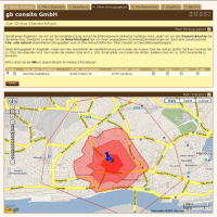Einzugsgebiet nach Fahrzeit im Online Standortcheck