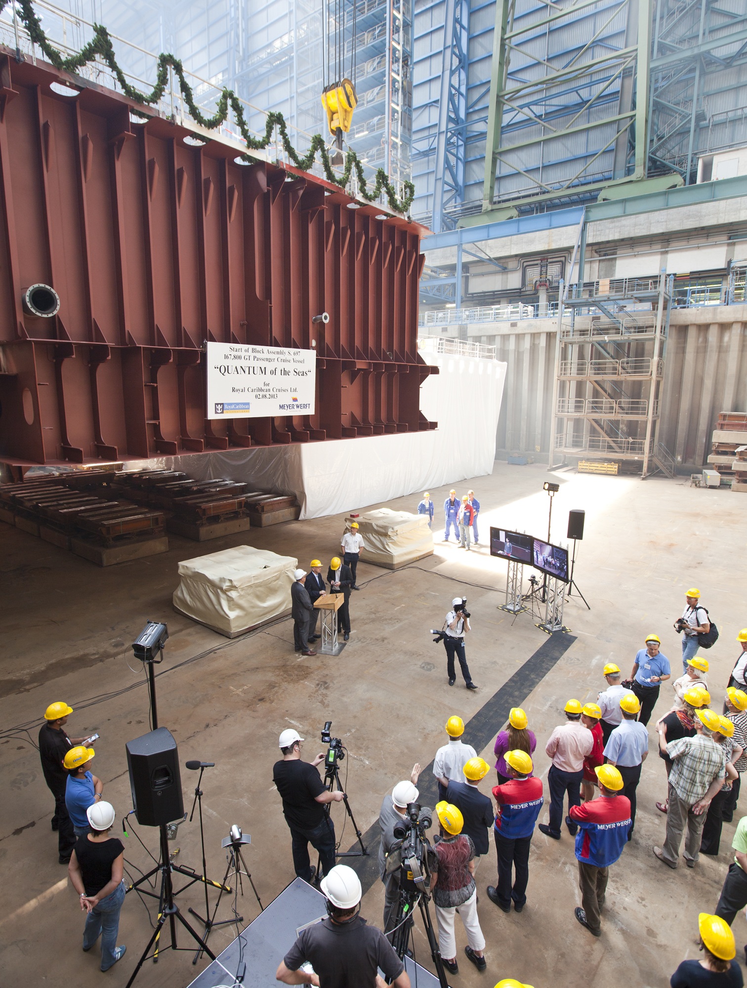 Kiellegungszeremonie der Quantum of the Seas in der Meyer-Werft in Papenburg