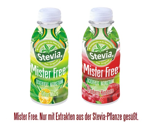 Mister Free. Nur mit Extrakten aus der Steviapflanze gesüßt.