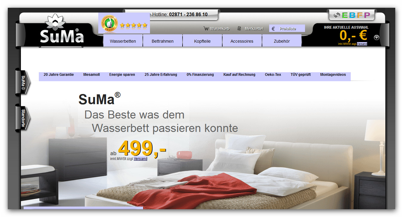 Wasserbett online konfigurieren Wasserbett online konfigurieren