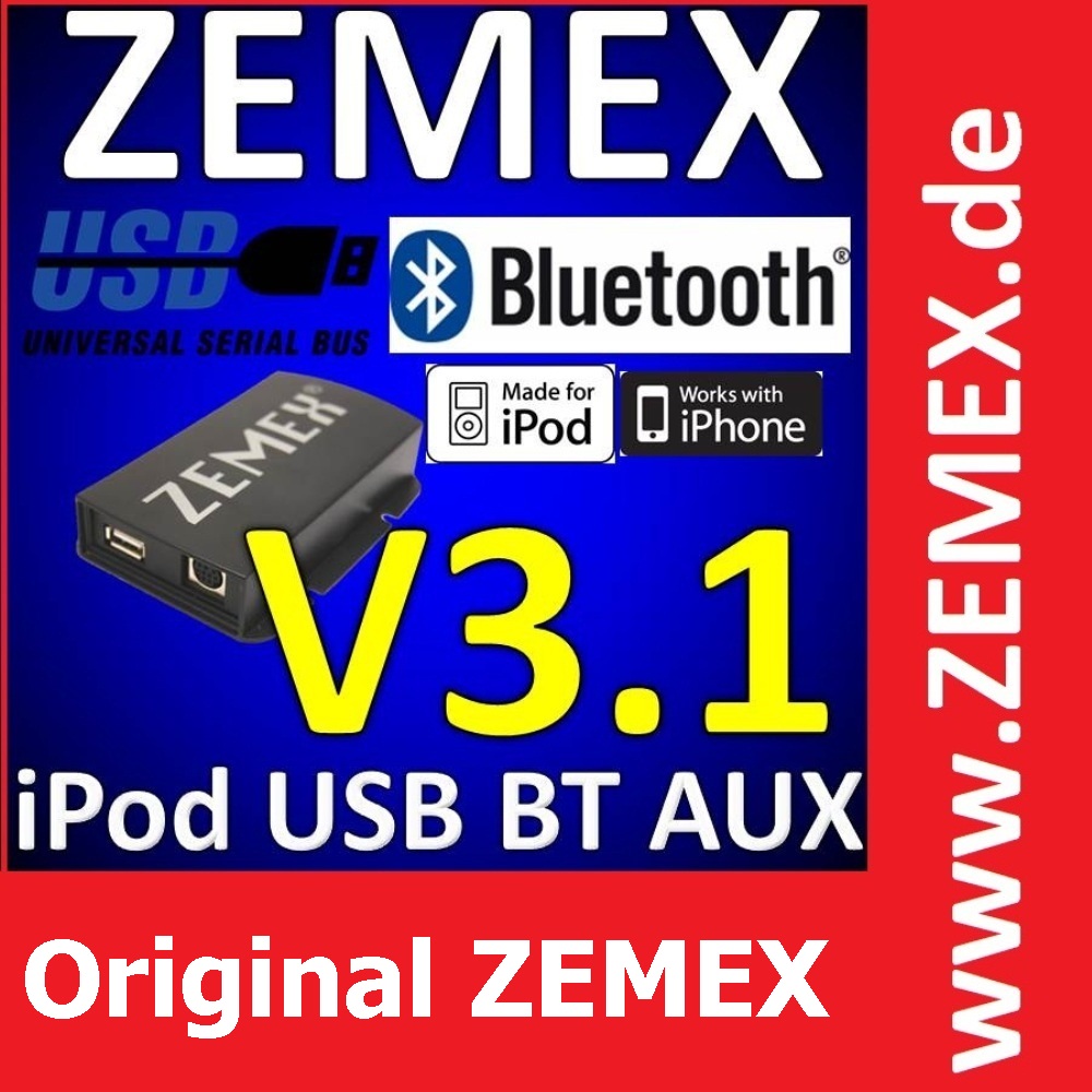 Original ZEMEX v3.1 Bluetooth Freisprecheinrichtung mit A2DP Audio Streaming Original ZEMEX v3.1 Bluetooth Freisprecheinrichtung mit A2DP Audio Streaming