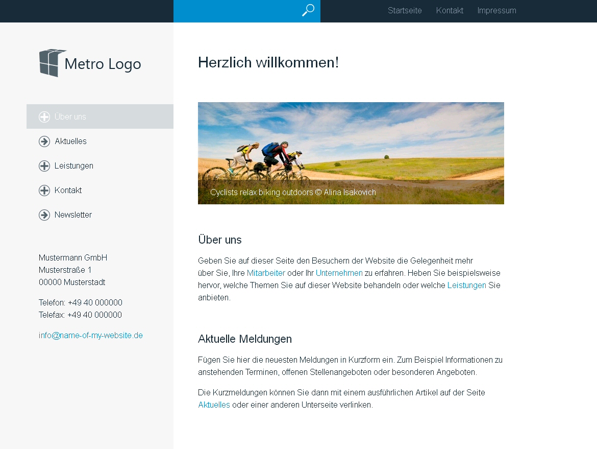 Beispiel-Layout Zeta Producer_metro responsive