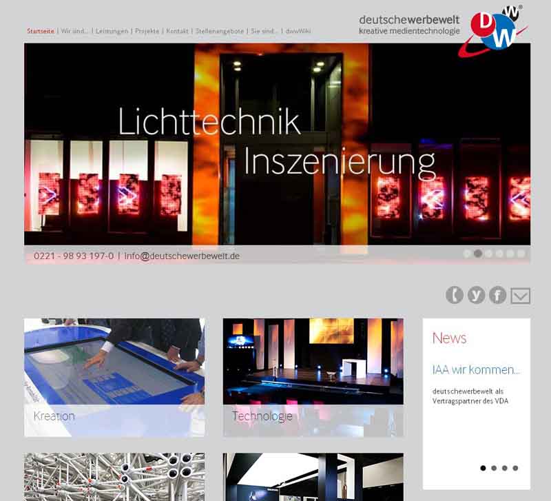 Screenshot der neuen Homepage (Foto: deutschewerbewelt) Screenshot der neuen Homepage (Foto: deutschewerbewelt)