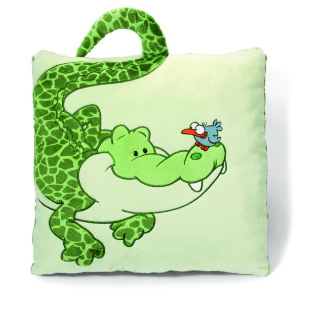 Plüsch-Kissen, Krokodil, quadratisch, 38 x 38 cm Plüsch-Kissen, Krokodil, quadratisch, 38 x 38 cm