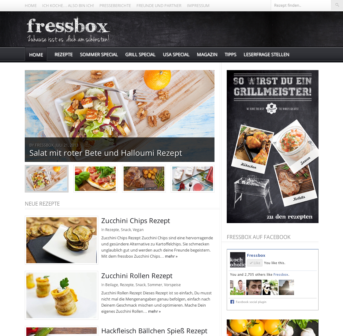 Aktuelle fressbox Website mit Grill-Special Aktuelle fressbox Website mit Grill-Special