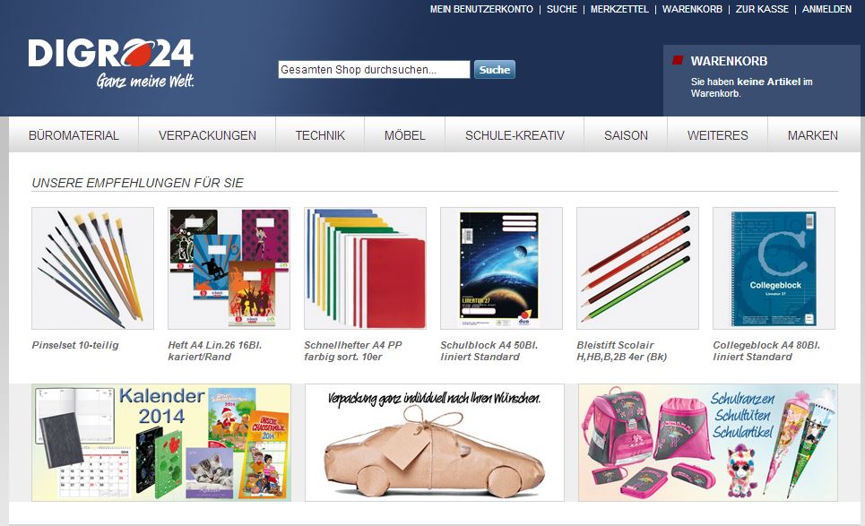 Büromaterial Online Shop Digro24 
