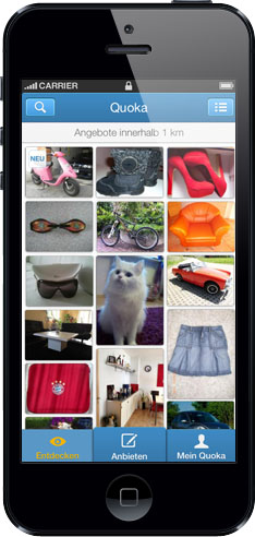 Screenshot der Quoka-App für das iPhone Screenshot der Quoka-App für das iPhone