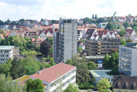 Wüstenrot Gebäude in Leonberg vor der Sprengung