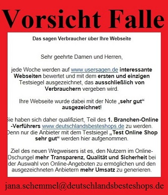 Vorsicht Falle: Ihre Webseite wurde beurteilt Vorsicht Falle: Ihre Webseite wurde beurteilt