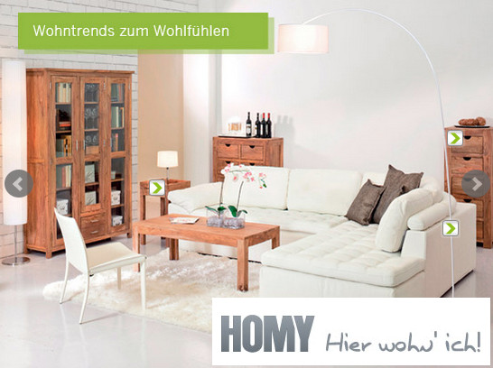 Homy Web-Shop für Möbel und Accessoires
