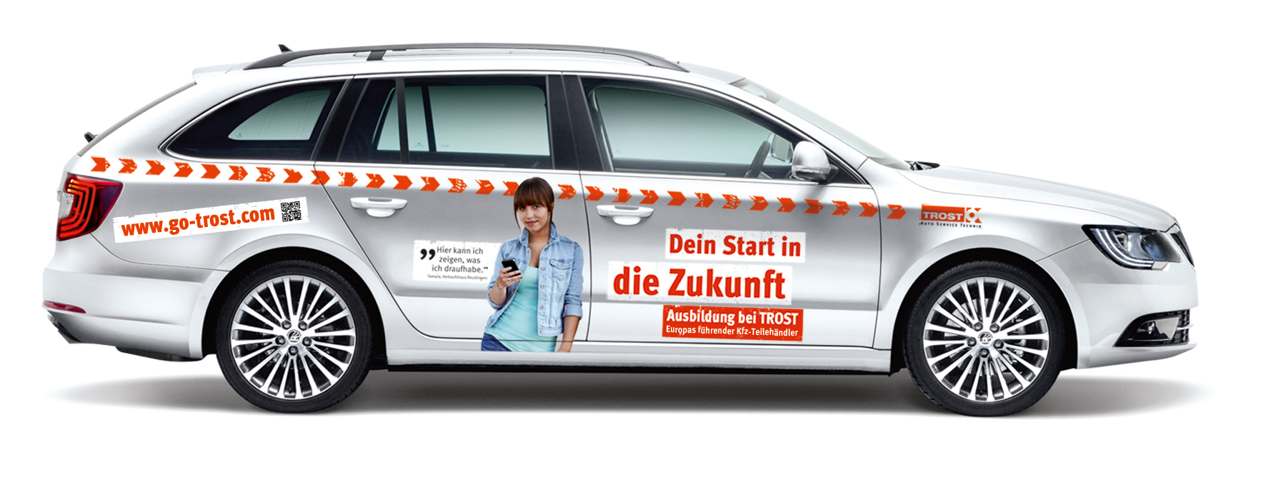 Die fahrende Ausbildungsanzeige - so sind die TROST-Poolfahrzeuge im Großraum Stuttgart unterwegs. Die fahrende Ausbildungsanzeige - so sind die TROST-Poolfahrzeuge im Großraum Stuttgart unterwegs.