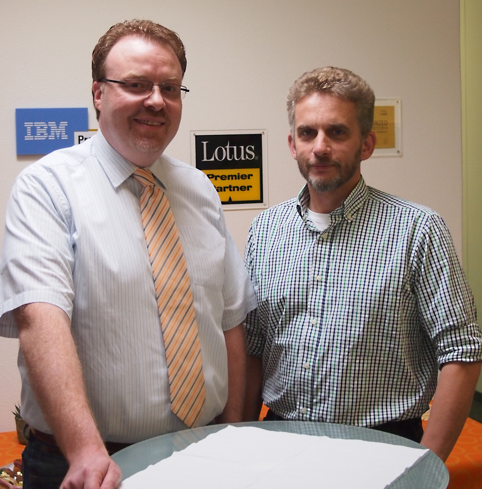 Stefan Lage, acceptIT GmbH und Sven-Ove Wähling, Netzlink Informationstechnik GmbH